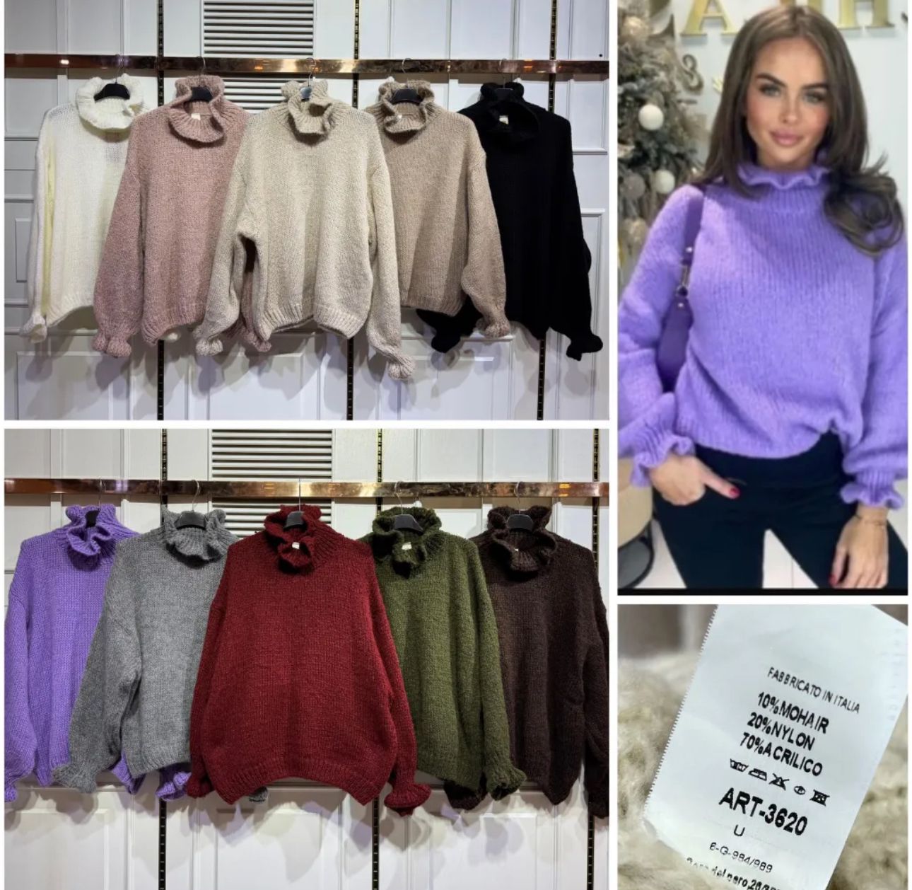Kuscheliger Rüschenpullover mit Stehkragen – In 3 Farben erhältlich 3620