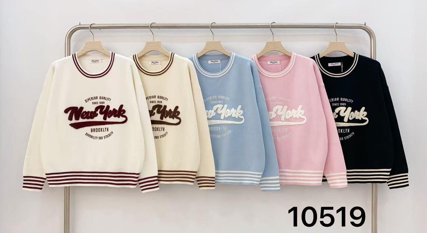 🗽 New York Vibes zum Verlieben – Stylischer Sweater Pullover mit Top-Materialmix 🧵✨ AA 61cm