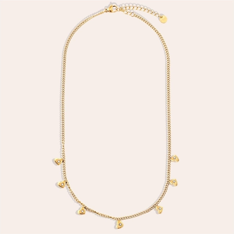 41cm Mini Hearts With Diamond Edelstahl Halskette 112243 Silber und goldfarbend
