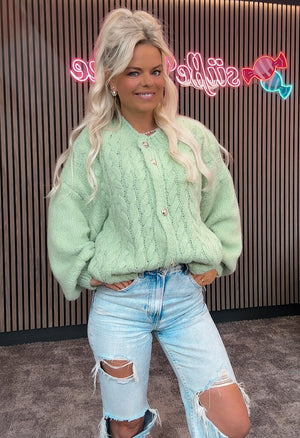 Strickjacke mit Flächtmuster 30885