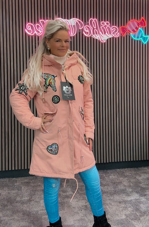 Langer Parker mit Glitzer