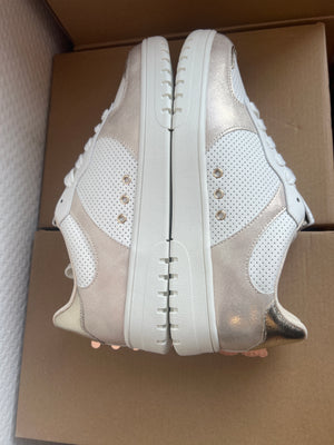 Sneaker Weiß mit Champagner Meliert MooW 4380
