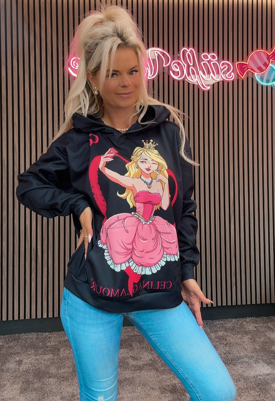 Celina Glamour Hoodie Prinzessin Schwarz CG01