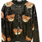 Schwarze Pailletten Glitzer Jacke mit Teddy 🧸 0524