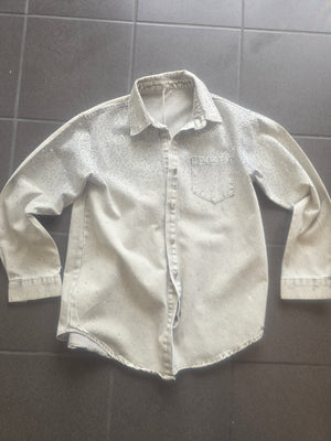 Jeanshemd Glitzer Grau 2476