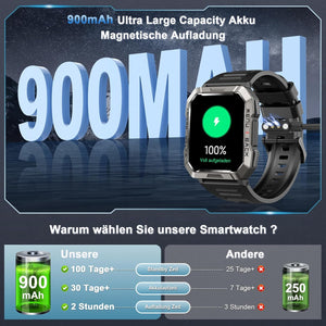 Edle Herren Smaetwatch schwarz Eckig