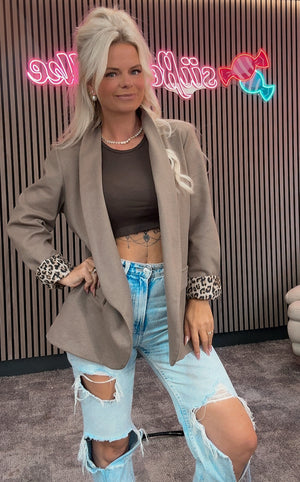 Blazer dunkel beige mit Leo