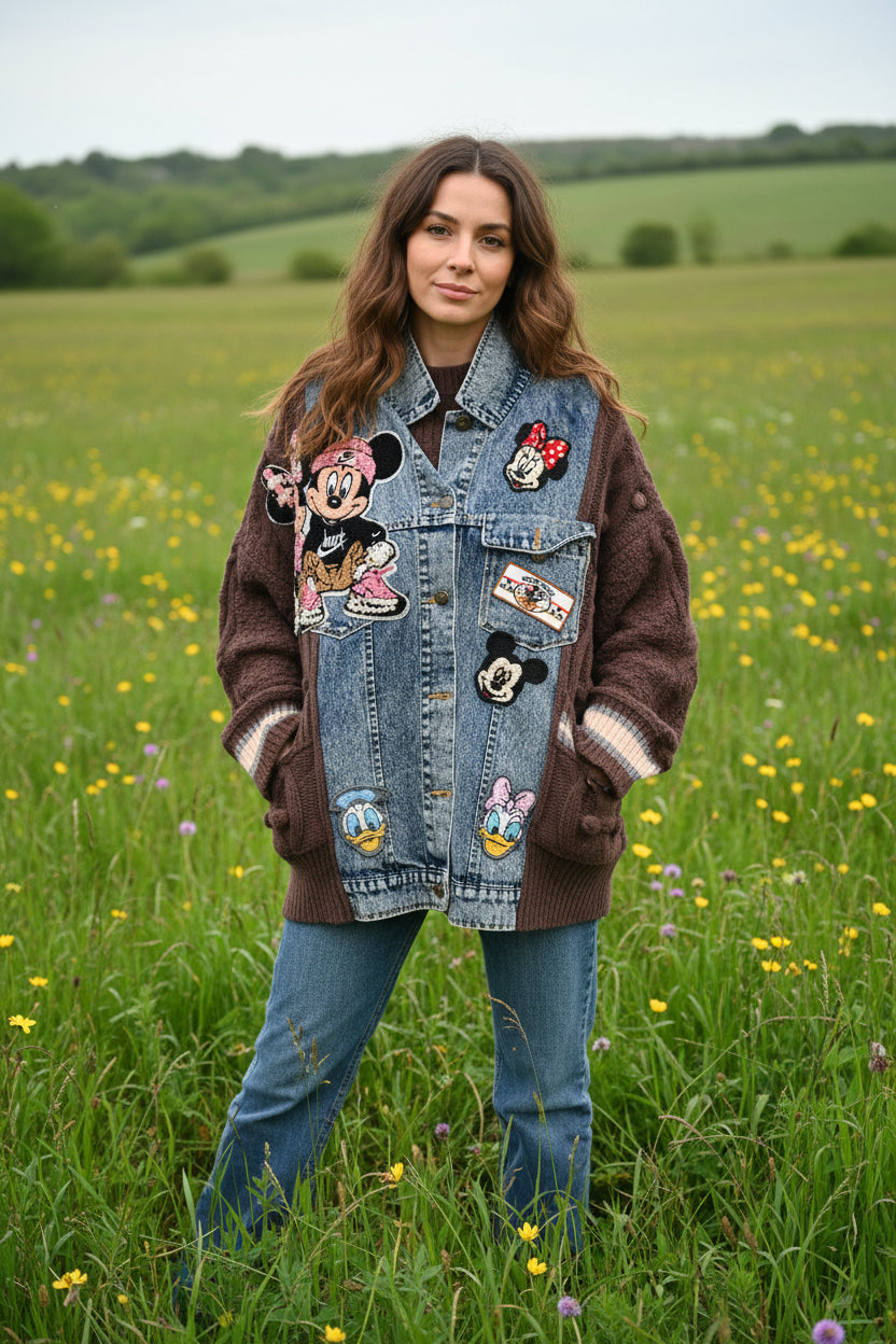 Jeansjacke mit Stoff Maus 87903
