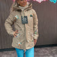 Langer Parker mit Glitzer