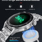 Edle Herren Smartwatch rund silber