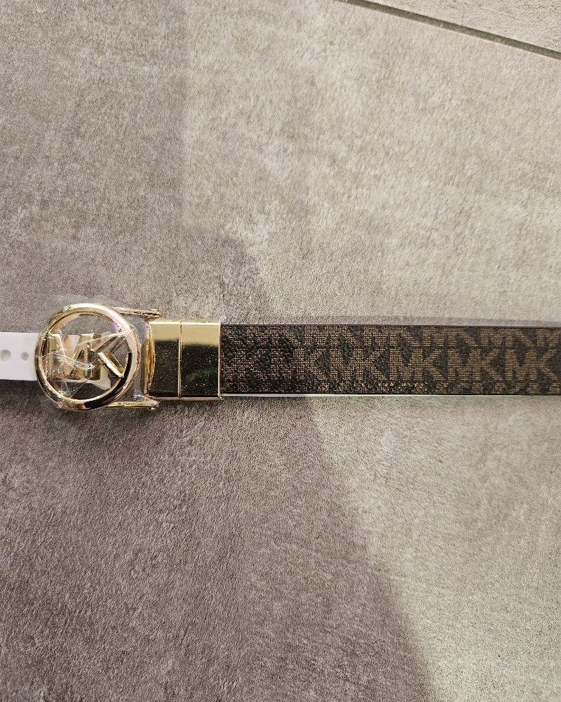 Michael Kors Gürtel 2seitig Brown - MK Dunkelbraun schmal