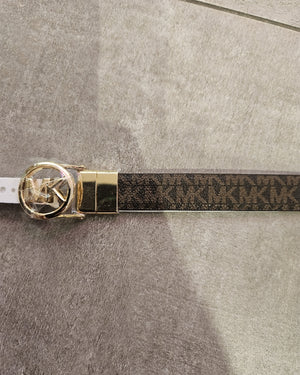 Michael Kors Gürtel 2seitig Brown - MK Dunkelbraun schmal
