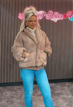 Dicke weiche warme Plüsch Jacke 0727 mit Knöpfe AA 61cm
