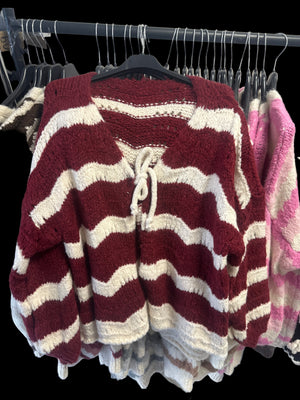 Strickjacke mit Schleife verschiedene Farben 25759