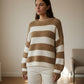 Strickpullover mit grossen Streifen 0345 verschiedene Farben