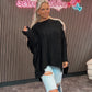 Langer Strick Pullover Kurzarm Fledermaus verschiedene Farben 309191