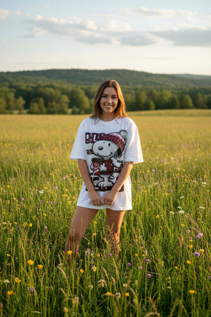 T-Shirt Hund mit Bommel Pallietten schwarz und weiss