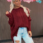 Langer Strick Pullover Kurzarm Fledermaus verschiedene Farben 309191