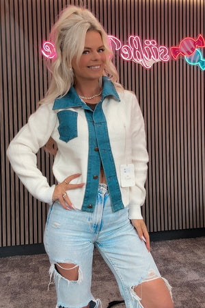 Jeanshemd mit Stoff