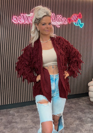 Fransenstrickjacke MONIKA verschiedene Farben 2744