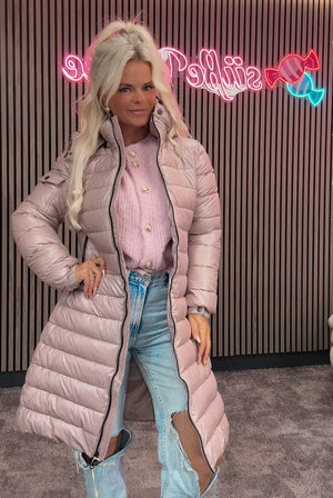Lange dicke Jacke Perlmut