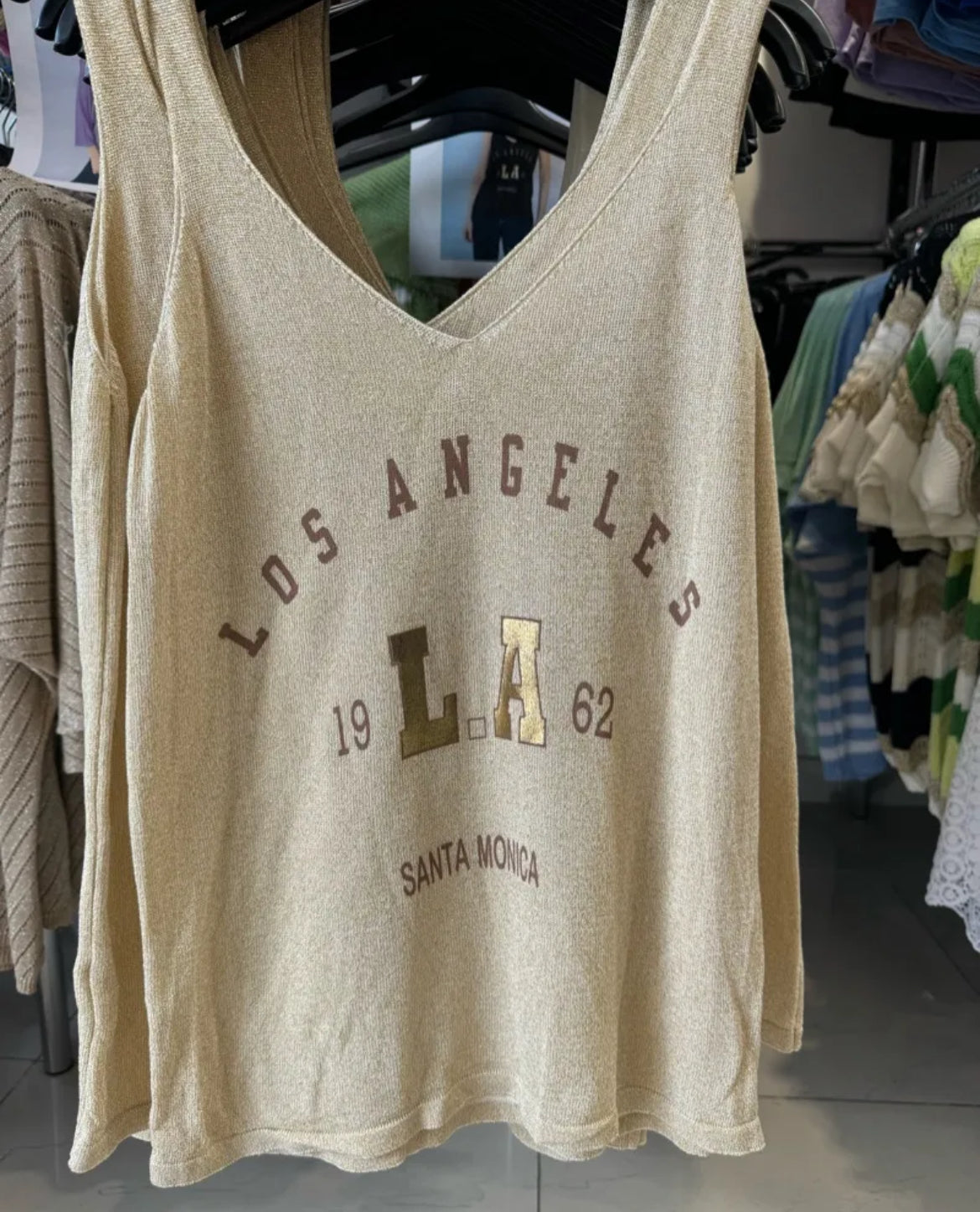 Top Beige Gold Los Angeles