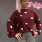 Pullover mit weißen Herzen verschiedene Farben