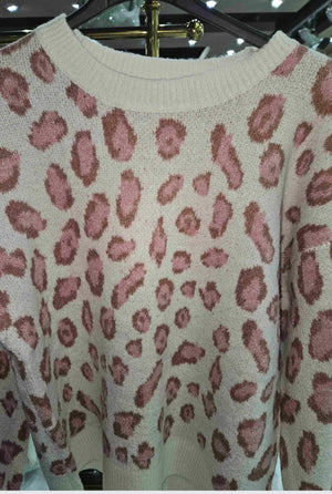 Pullover  Creme Pink Leo D105