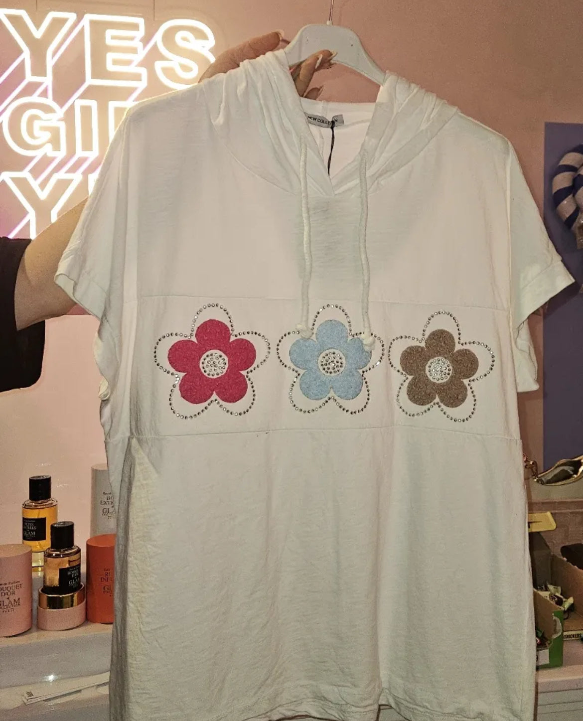 Hoodie Shirt mit Blumen