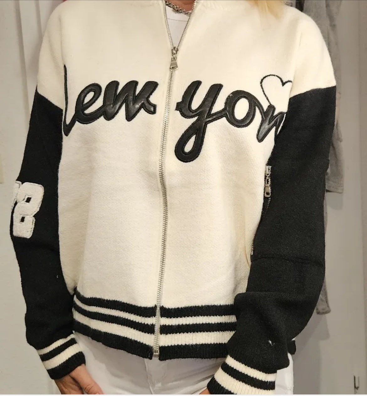 Collage Jacke New York verschiedene Farben