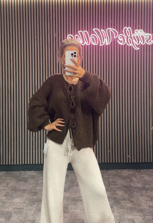 Strickjacke mit Schleifen 30730