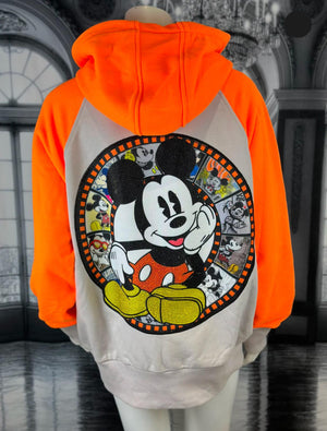 Hoodie M Maus Neon Orange