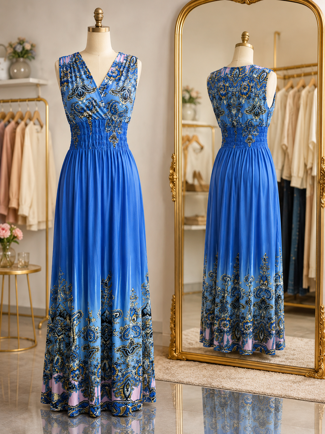 Kleid Blau Pink