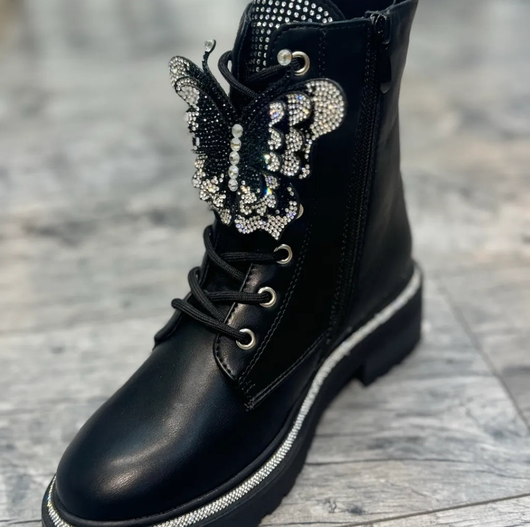 Boots mit Glitzer Schmetterling