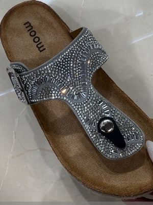 Schuhe offen Silber Argent 4456 AG