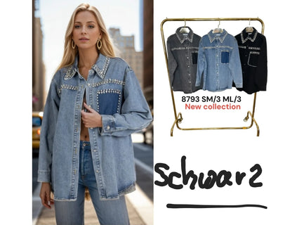 Jeanshemd mit Strass