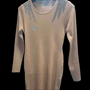 Beige Kleid mit Glitzer MEGA DEAL