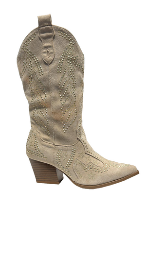 Cowboy Stiefel Beige Glitzer 2025