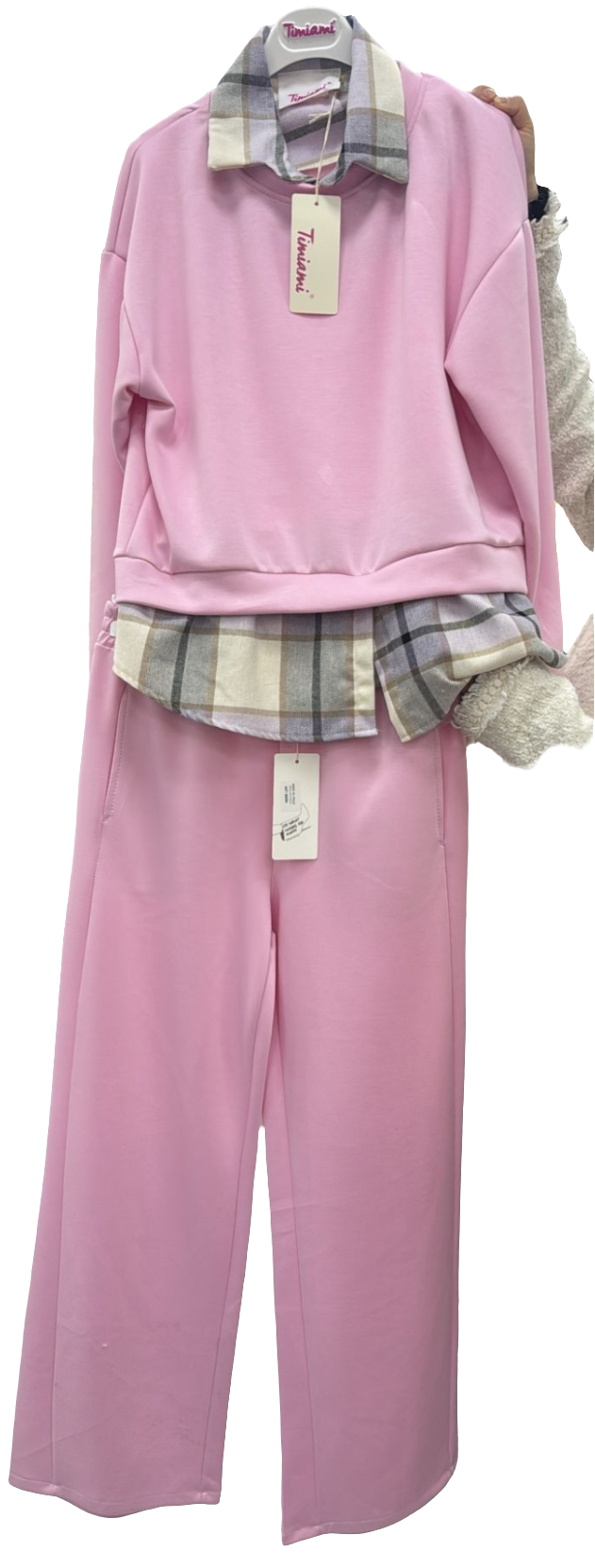 2 Teiler Rosa mit Hemdabsatz oben und unten