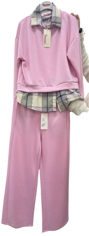 2 Teiler Rosa mit Hemdabsatz oben und unten