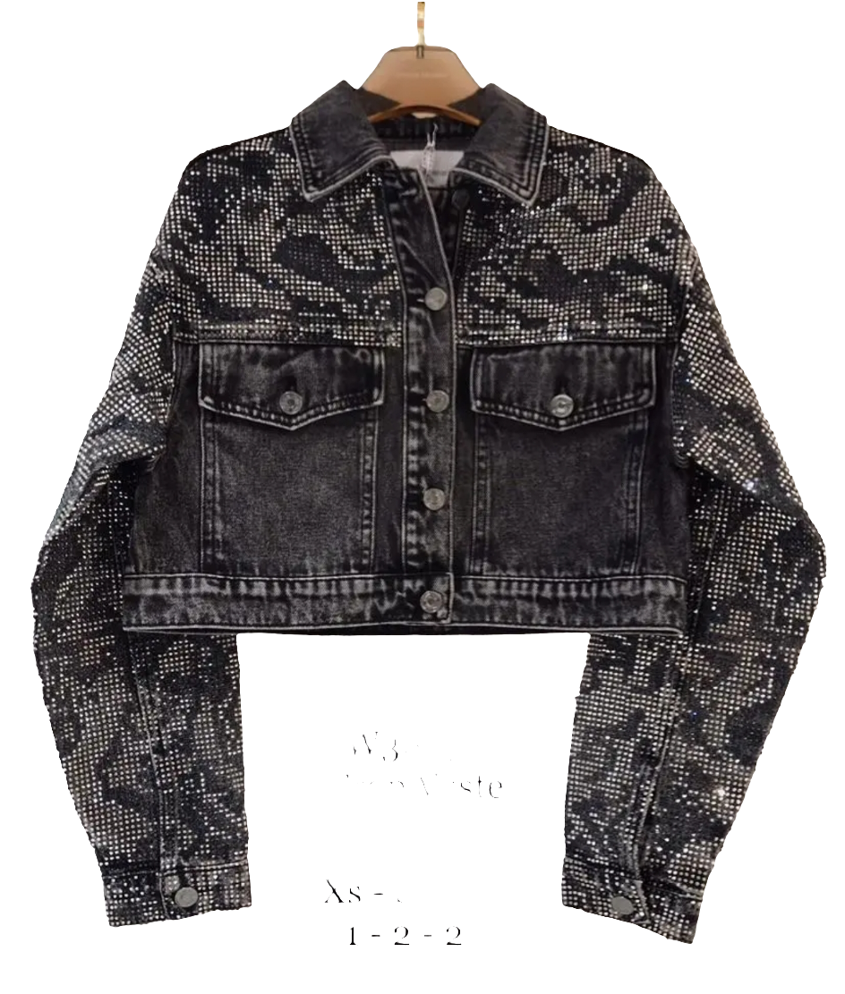 Jeans Jacke mit ganz viel Glitzer