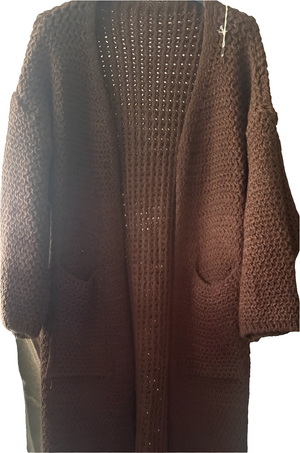 Lange Strickjacke dick