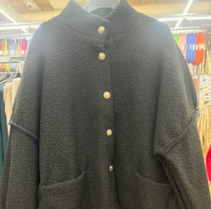 Woll Jacke mit Knöpfe Dick 09144