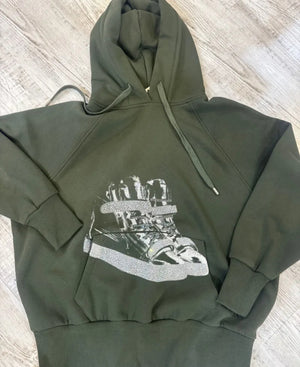 Hoodie mit Schuh Glitzer, verschiedene Farben