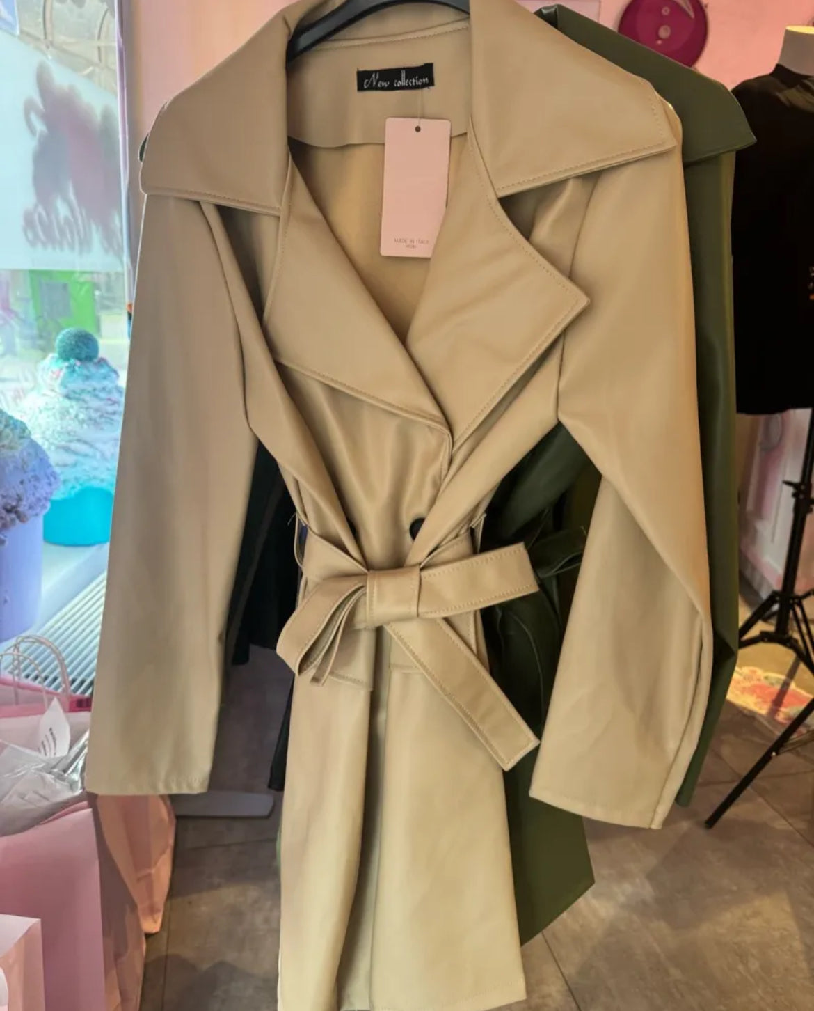 Leder Mantel kurz