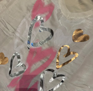 Shirt Weiß mit Herzen
