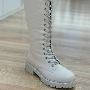 Stiefel hoch beige