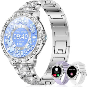 Luxuriöse Damen Smartwatch versilbert uhr