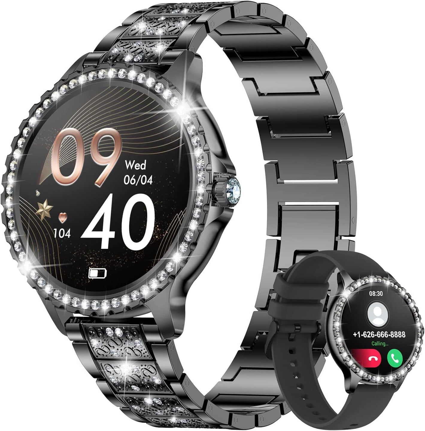 Luxuriöse Damen Smartwatch schwarz uhr