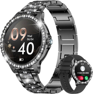 Luxuriöse Damen Smartwatch schwarz uhr